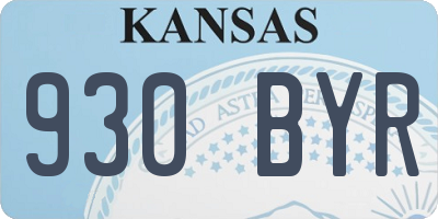 KS license plate 930BYR