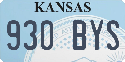 KS license plate 930BYS