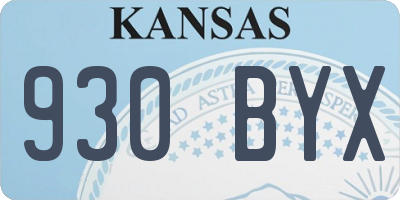 KS license plate 930BYX
