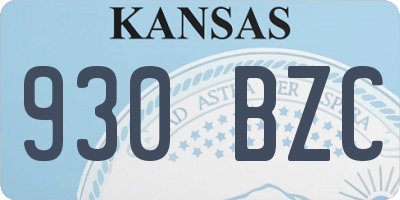 KS license plate 930BZC