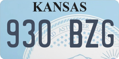 KS license plate 930BZG