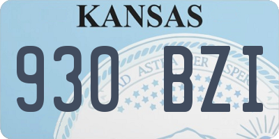 KS license plate 930BZI