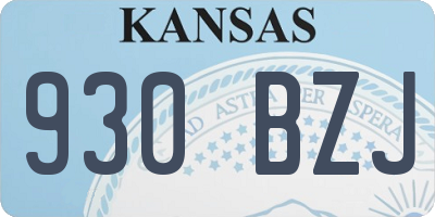 KS license plate 930BZJ