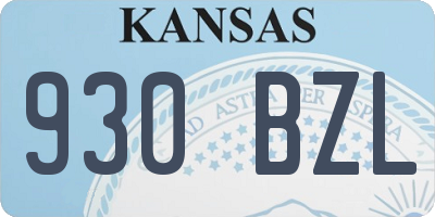 KS license plate 930BZL