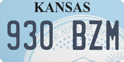 KS license plate 930BZM