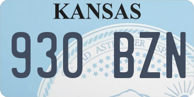KS license plate 930BZN