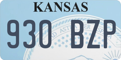 KS license plate 930BZP