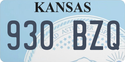 KS license plate 930BZQ