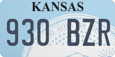 KS license plate 930BZR