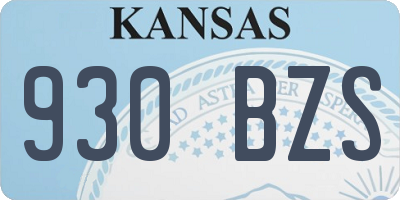 KS license plate 930BZS