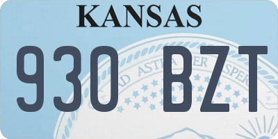 KS license plate 930BZT