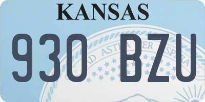 KS license plate 930BZU