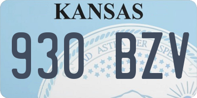 KS license plate 930BZV