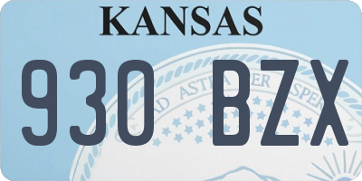 KS license plate 930BZX