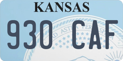 KS license plate 930CAF