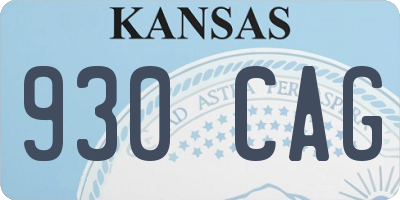 KS license plate 930CAG