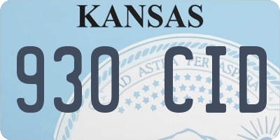 KS license plate 930CID