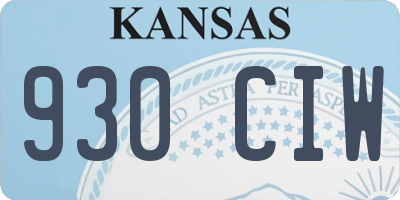 KS license plate 930CIW