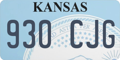 KS license plate 930CJG