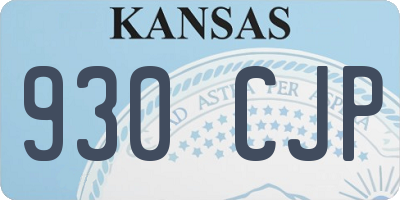 KS license plate 930CJP