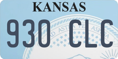 KS license plate 930CLC
