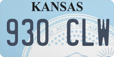 KS license plate 930CLW