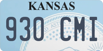 KS license plate 930CMI