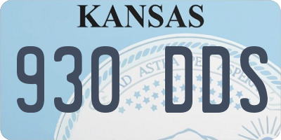 KS license plate 930DDS