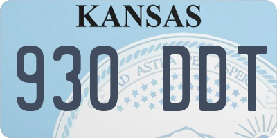 KS license plate 930DDT
