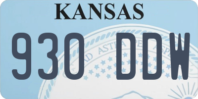 KS license plate 930DDW