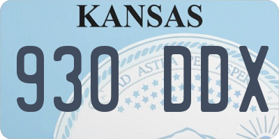 KS license plate 930DDX