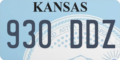 KS license plate 930DDZ