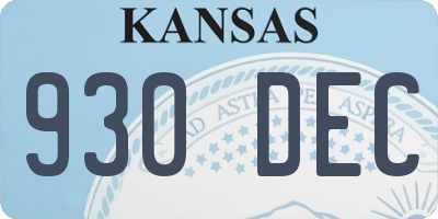 KS license plate 930DEC