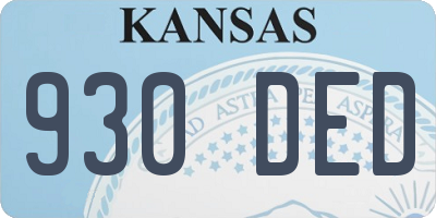 KS license plate 930DED