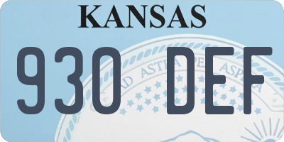 KS license plate 930DEF
