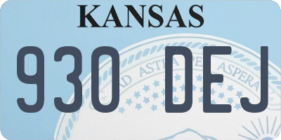 KS license plate 930DEJ