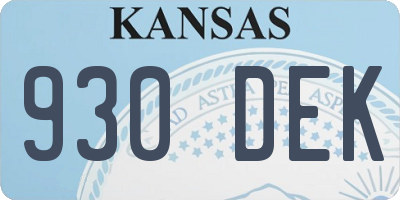 KS license plate 930DEK
