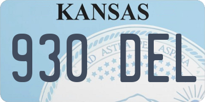 KS license plate 930DEL