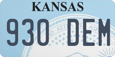 KS license plate 930DEM