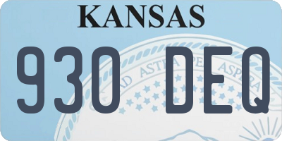 KS license plate 930DEQ
