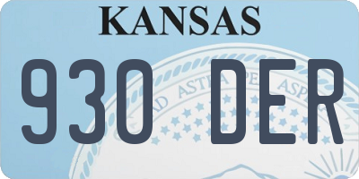 KS license plate 930DER