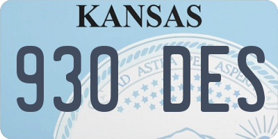 KS license plate 930DES