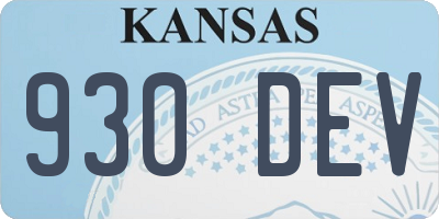 KS license plate 930DEV
