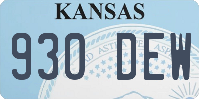 KS license plate 930DEW