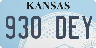 KS license plate 930DEY