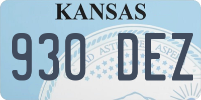 KS license plate 930DEZ