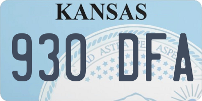KS license plate 930DFA