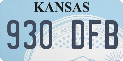 KS license plate 930DFB