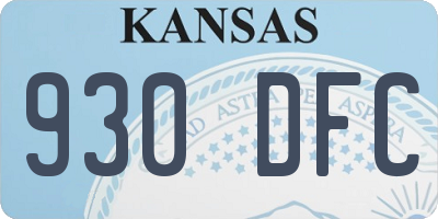 KS license plate 930DFC