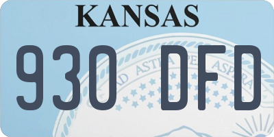 KS license plate 930DFD